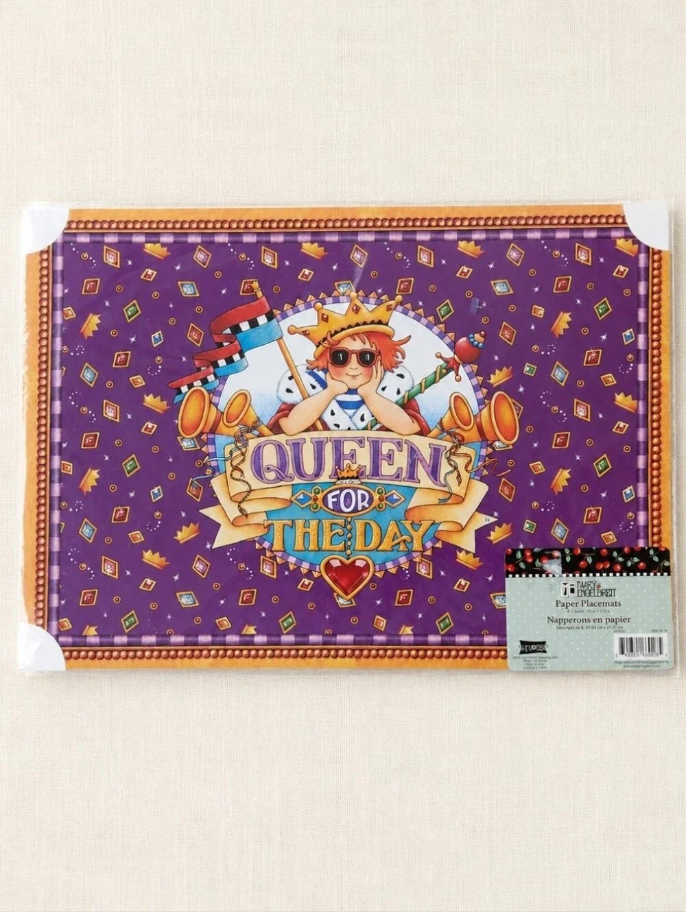 Vintage Mary Engelbreit Queen For The Day Paper Placemats Sealed 6 Count